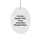 Australian Shepherd Dad Gifts for Men, Funny Oval Ornament, Christmas Unique Decorations from Dad, Australian Shepherd Dog Lovers Gifts - Image 1